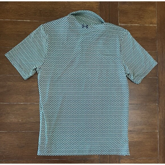 Under Armour Golf Men SMALL Green Playoff 3.0 Density Print Stretch Polo UPF+40 - Picture 4 of 4